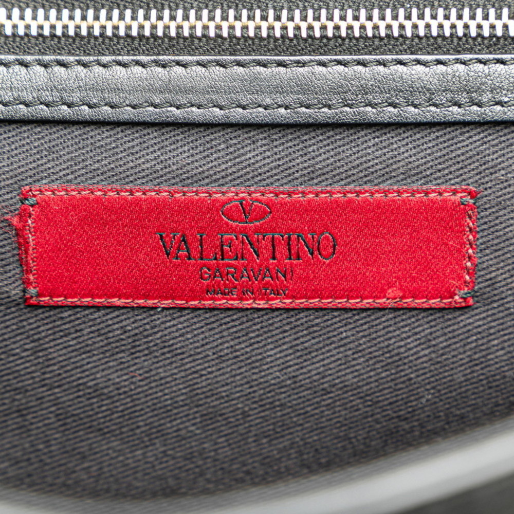 Valentino Rockstud Chain Shoulder Bag Black Leather Women's - Picture 6 of 8